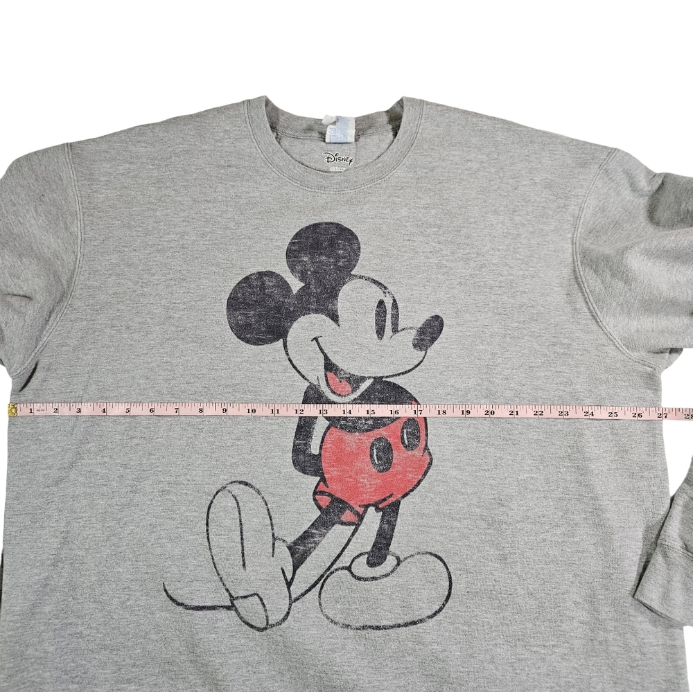 Disney Classic Crew Mickey Mouse Sweatshirt, Heather Grey, 2XL - Picture 9 of 12